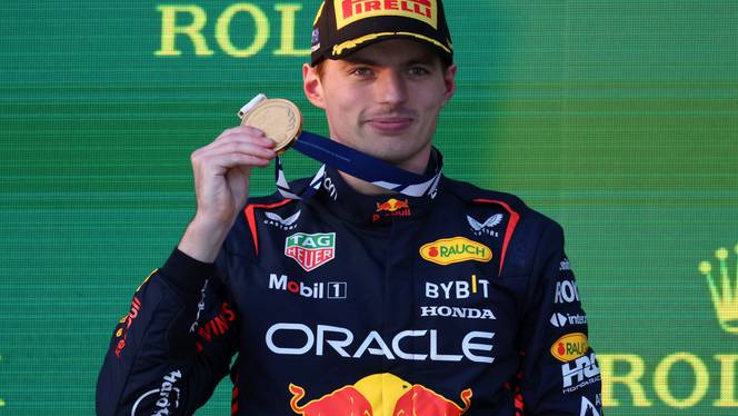 Red Bull driver Max Verstappen of Netherlands after winning the Australian F1 Grand Prix at Albert Park in Melbourne.