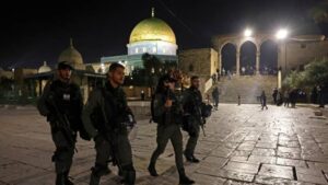 The unusual rocket fire from Syria comes amid tensions sparked by Israeli raids on Al Aqsa Mosque.