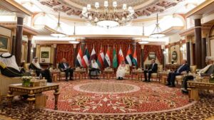 Saudi Arabia hosts a meeting of foreign ministers from Iraq, Jordan, Egypt and the Gulf Cooperation Council countries to discuss Syria's return to Arab League.