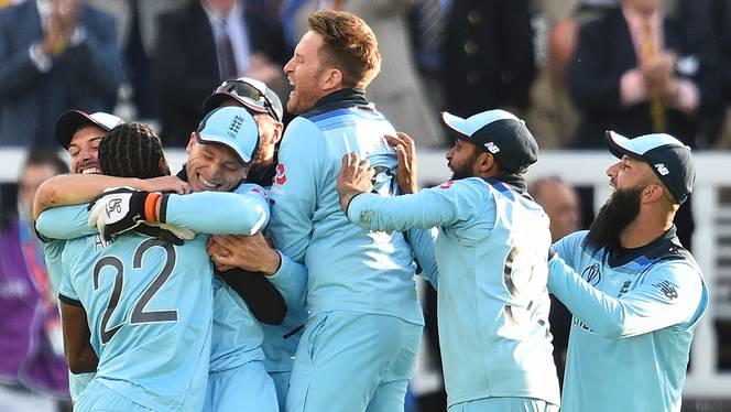 England and New Zealand played a super over in the Cricket World Cup final after the scores were tied following a dramatic last over at Lord's. (July 14, 2018)