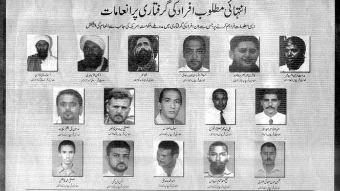 A notice placed in the Pakistani daily newspaper Jang by the US embassy August 22, 2005 shows militants including al Qaeda leader Osama bin Laden.