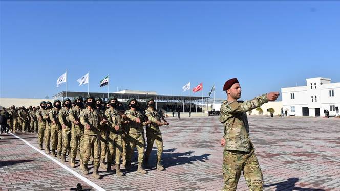 An opening ceremony at  Martyr Yasser Abu Al Sheikh Barracks of the Al Hamza Division Special Forces. December 3, 2020.