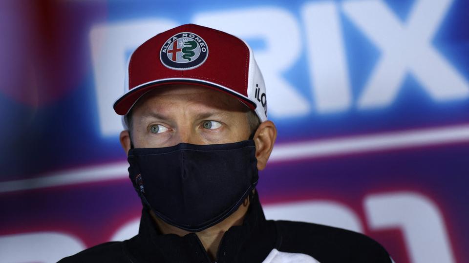 Alfa Romeo's Finnish F1 driver Kimi Raikkonen attends a press conference in Zandvoort, three days before the race of the 2021 Formula One Dutch Grand Prix, on September 2, 2021.