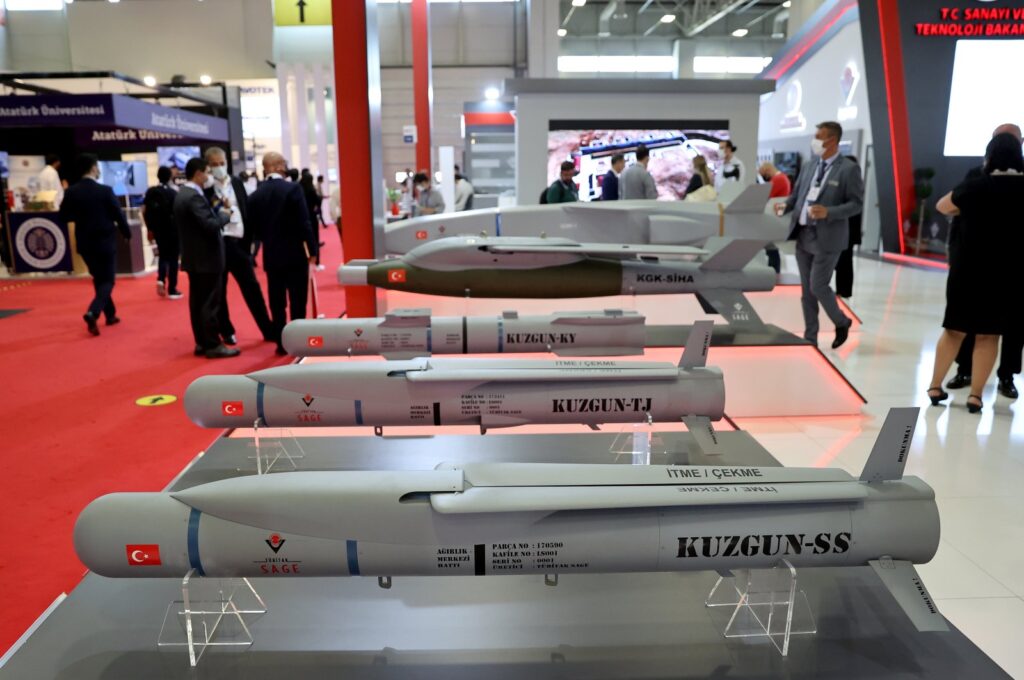 TÜBİTAK SAGE-developed ammunitions on display at IDEF, Istanbul, Turkey, Aug. 19, 2021. (AA Photo)