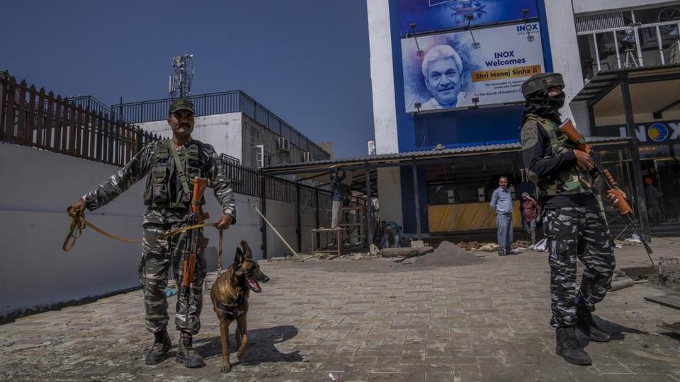 The 520-seat hall with three screens opened under elaborate security in Srinagar's high-security zone that also houses India's military regional headquarters.