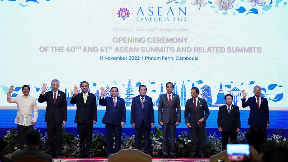 Leaders from the other nine countries in the bloc - Brunei, Cambodia, Laos, Indonesia, Malaysia, the Philippines, Singapore, Thailand and Vietnam - are present at the meeting in Phnom Penh.