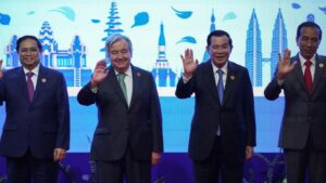 Myanmar dominated an ongoing summit of the ASEAN regional bloc in Phnom Penh, as parties strived to produce a concrete plan to implement a consensus agreed with the country's junta.