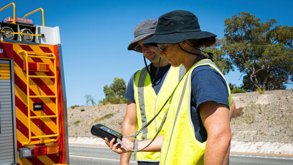 Australian authorities search for a radioactive capsule believed to have fallen off a truck being transported on a freight route on the outskirts of Perth, Australia on January 28, 2023.