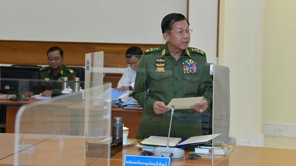 Myanmar's military chief Min Aung Hlaing's administration said it was extending the emergency by six months, pushing back the date for elections under the constitution.