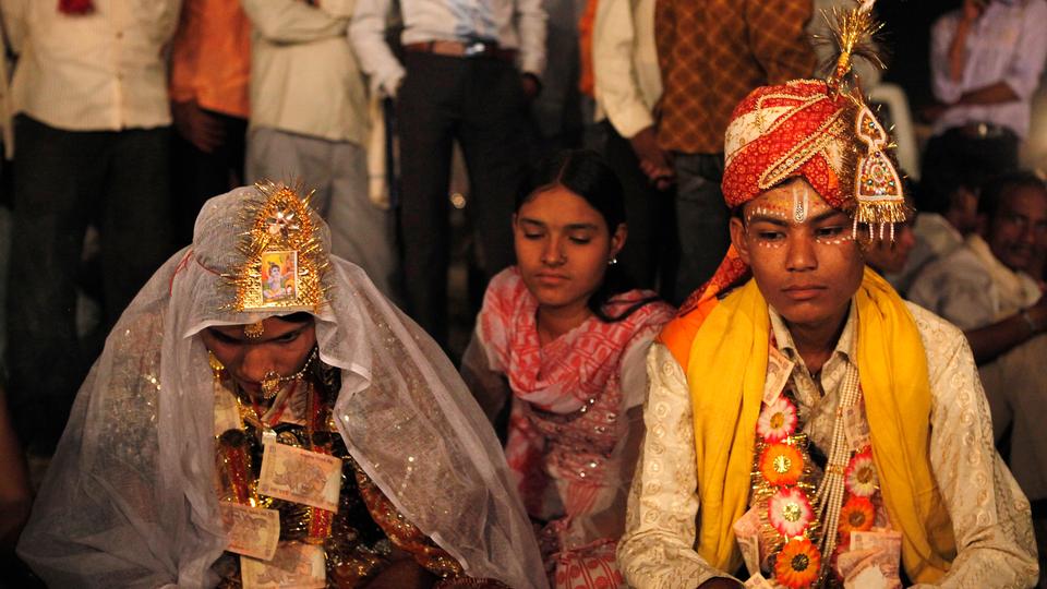 In India, the legal marriageable age is 21 for men and 18 for women.