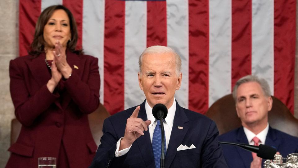 Biden hails recovery of economy and creation of a record 12 million jobs in his State of the Union address.