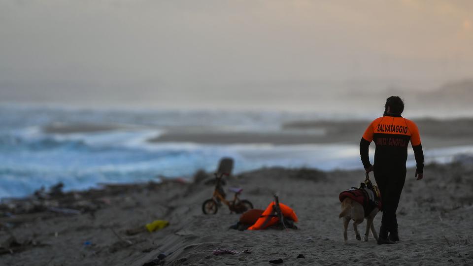 Debris from the shipwreck washed ashore Steccato di Cutro, south of Crotone after a refugee boat sank off Italy's southern Calabria region.