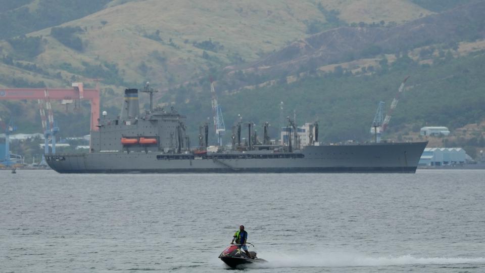 The USNS Big Horn American supply ship was seen in early February docked near a shipyard in what used to be America's largest overseas naval base at the Subic Bay Freeport Zone in the Philippines.
