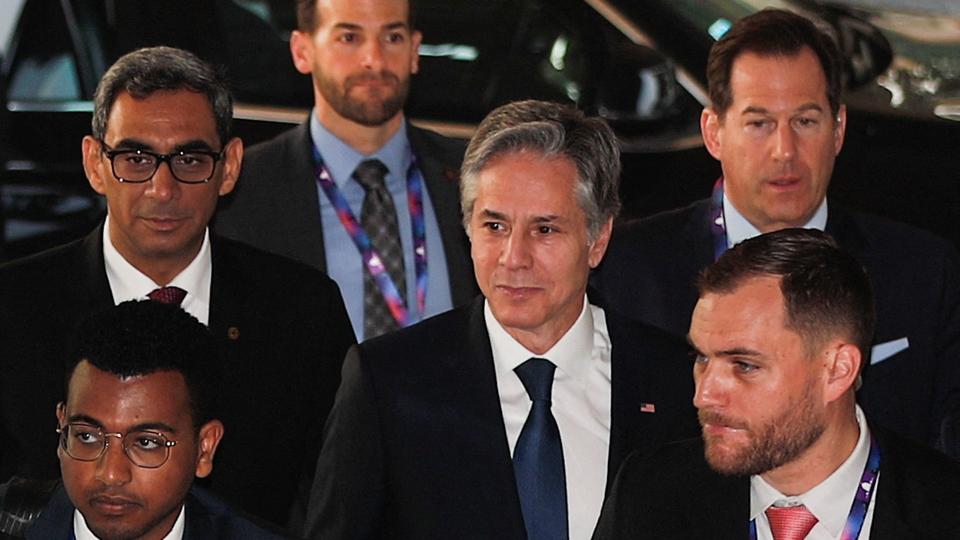 US Secretary of State Antony Blinken attends the Quad foreign ministers' meeting in New Delhi, India on March 3, 2023.
