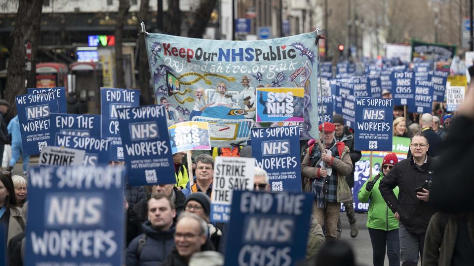 Thousands marched in support of health care workers