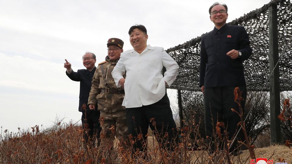 FILE - North Korean leader Kim Jong-un (2nd R) guiding a launching drill of the strategic cruise missile units