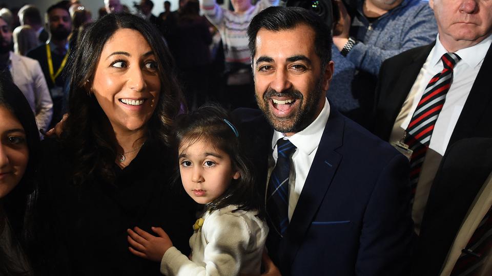 As first minister, Yousaf, pictured with his wife and daughter, faces the challenge of winning over the wider Scottish electorate, with a UK general election expected within the next 18 months.