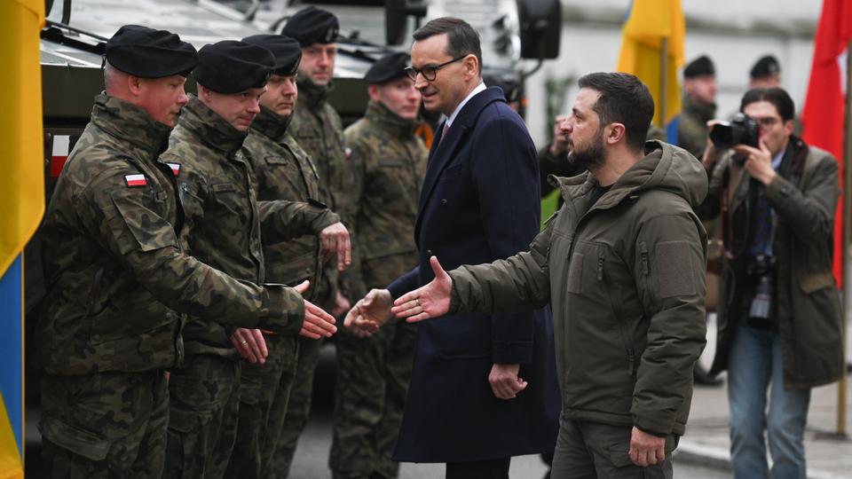 Poland heaped military honours and praise on Zelenskyy as it welcomed him and his wife.