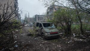 Ukrainian and Russian units have been battling for months over Bakhmut, much of which lies in ruins.