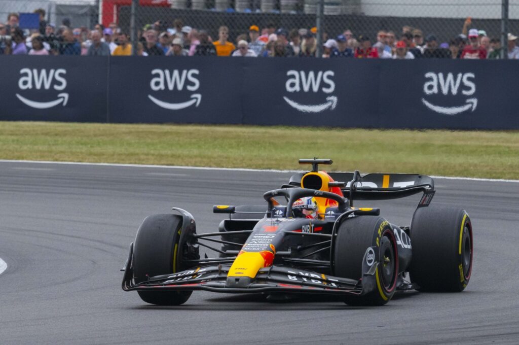Red Bull's Max Verstappen drives during F1, British Grand Prix at the Silverstone Circuit, Silverstone, U.K., July 8, 202. (AA Photo) 