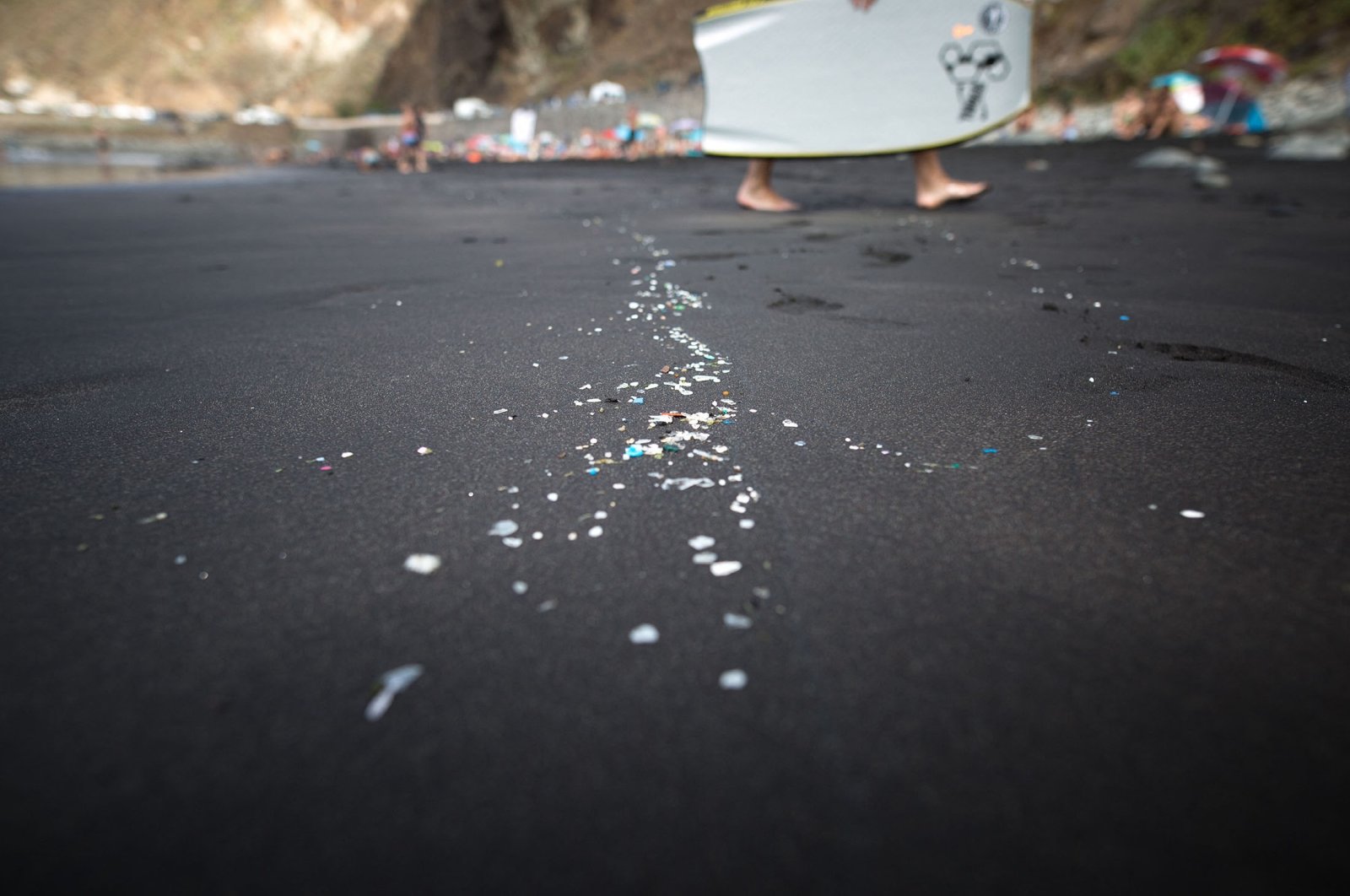 Microplastics and mesoplastic debris at Almaciga Beach, on north coast of the Canary Island of Tenerife, Spain, July 14, 2018. (AFP Photo)