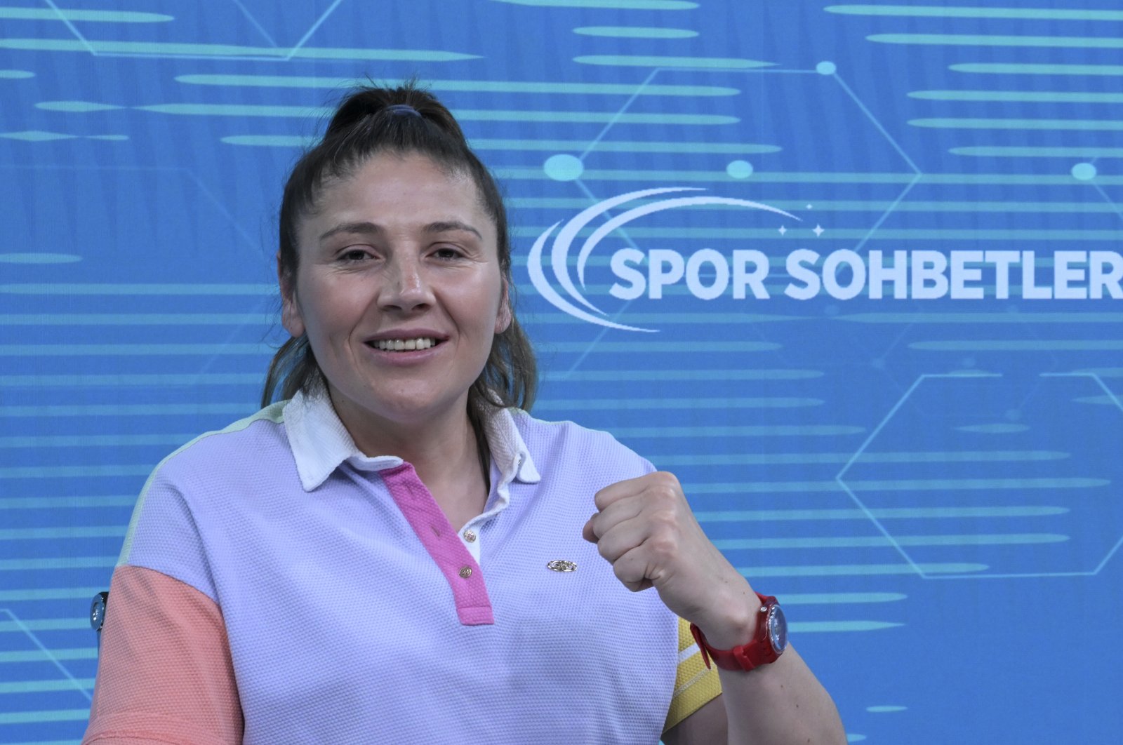 Turkish women's boxing national team coach Şennur Demir poses for photo during an interview, Ankara, Türkiye, July 10, 2023. (AA Photo)