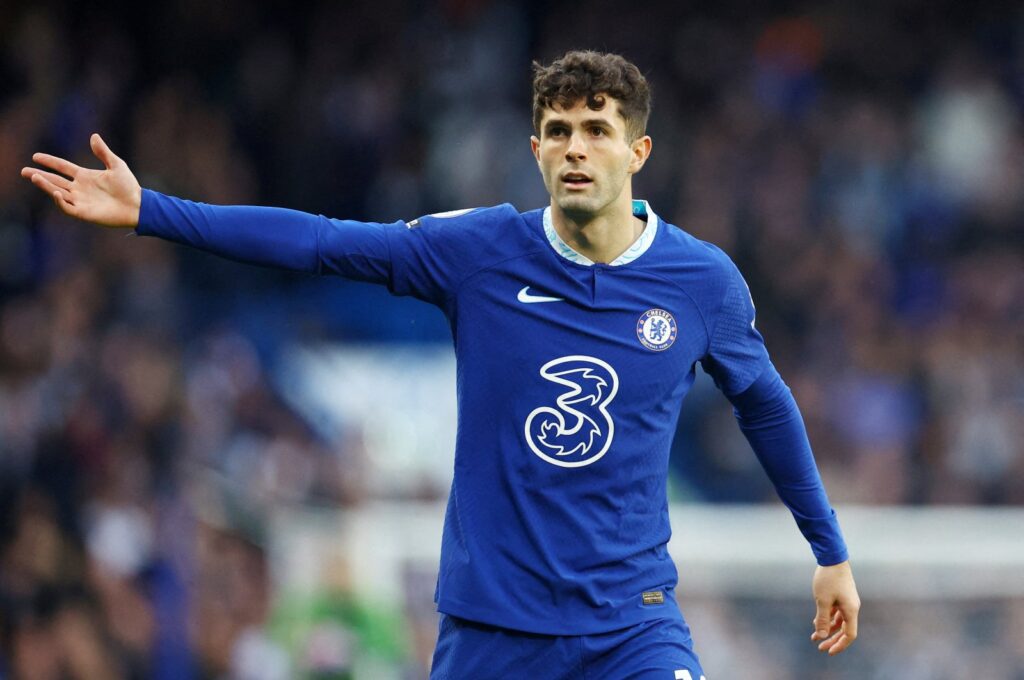 Former Chelsea's Christian Pulisic reacts during the Premier League match against Everton at Stamford Bridge, London, U.K., March 18, 2023. (Reuters Photo)