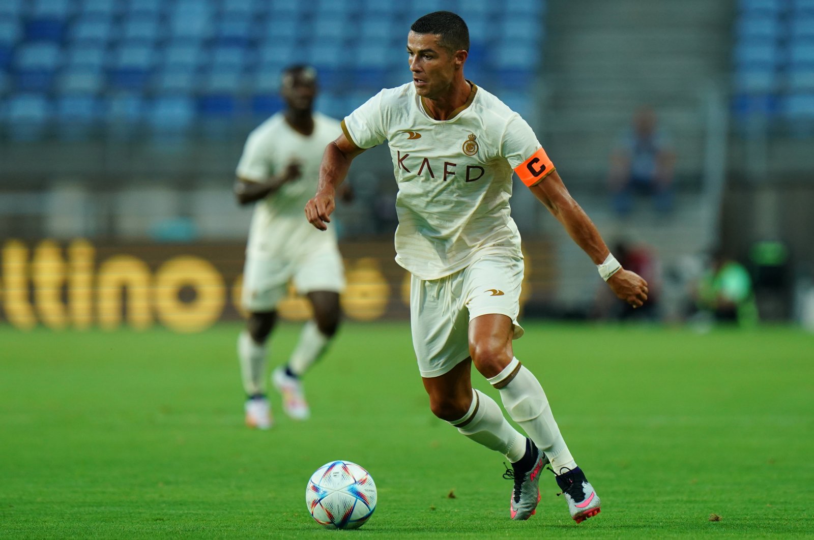 Al Nassr's Cristiano Ronaldo in action during the preseason friendly match against Celta Vigo at Estadio Algarve, Faro, Portugal, July 17, 2023.  (Getty Images Photo)