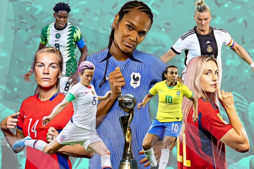 The illustration shows some of the 2023 Women's World Cup participating players. (Illustration by Kelvin Ndunga)