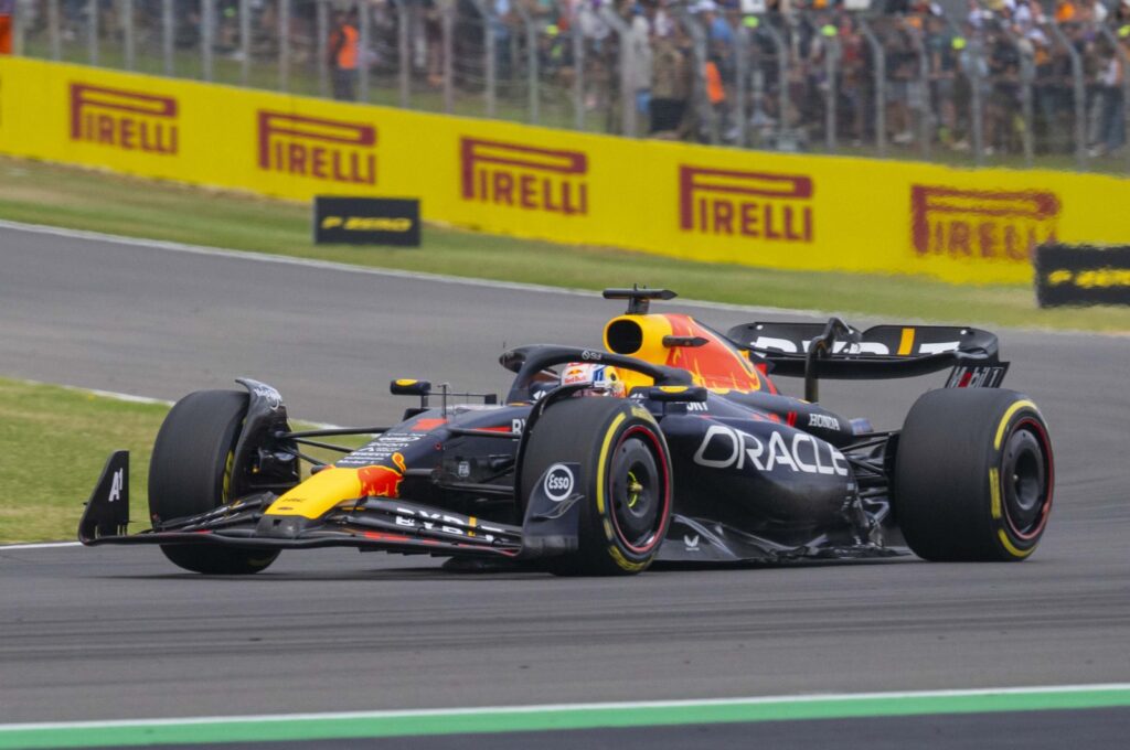 Red Bull's Max Verstappen in action during British Grand Prix, Silverstone, U.K., July 9, 2023. (AA Photo)