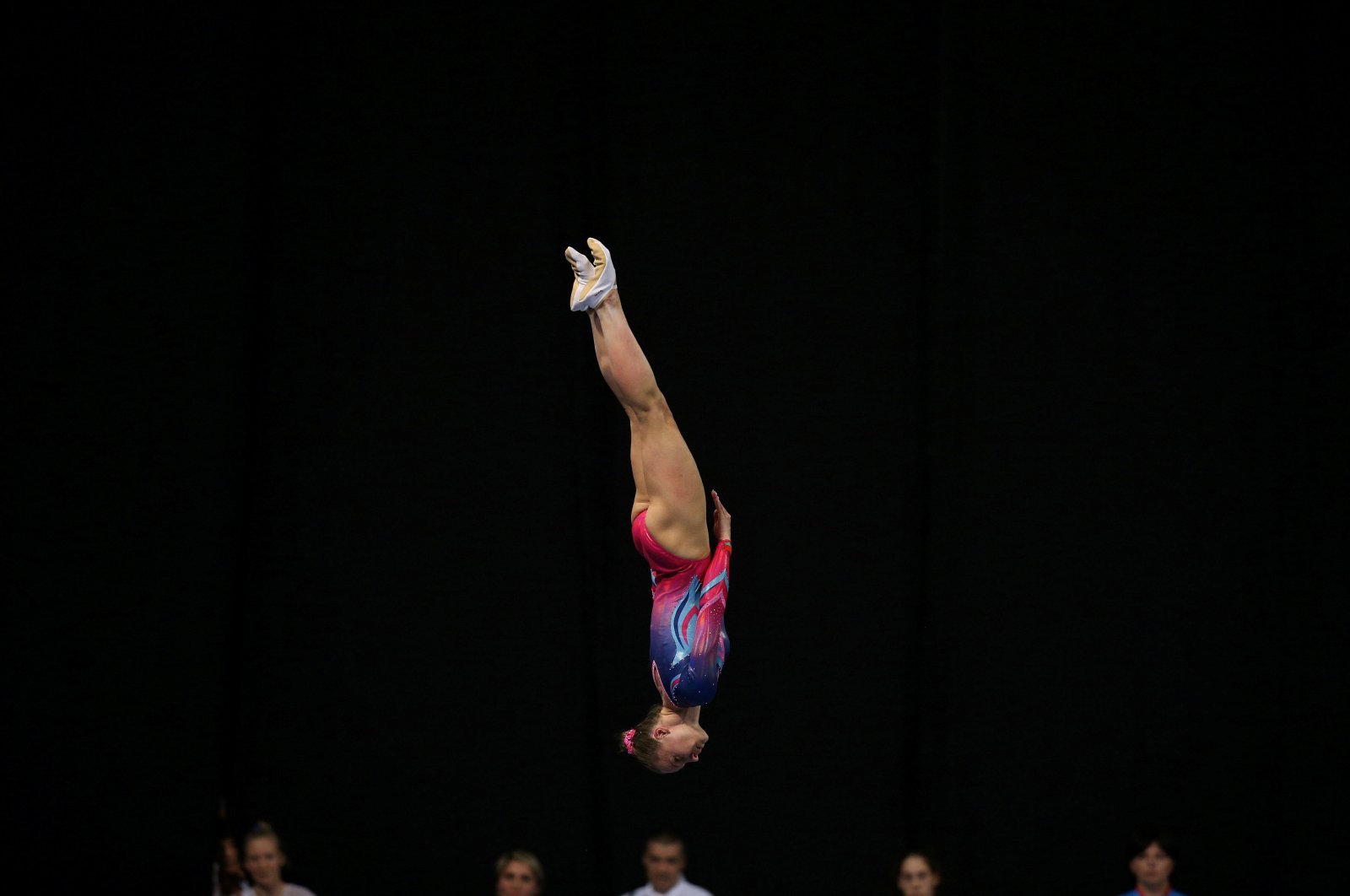 Tatsiana Piatrenia of Belarus competes at the 32nd FIG Trampoline Gymnastics World Championships Final, Sofia, Bulgaria, Nov. 12, 2017. (Reuters Photo)