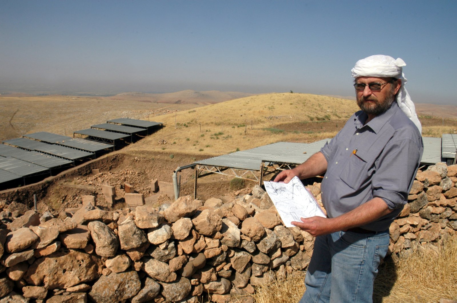 UNESCO World Heritage Site Göbeklitepe, known as the "zero point of history," is being commemorated on the 9th anniversary of the passing of Prof. Dr. Klaus Schmidt, who contributed to its transformation into humanity's shared heritage, Şanlıurfa, Türkiye, July 19, 2023. (AA Photo)