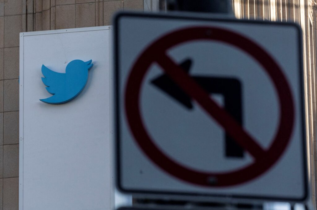 A view of the Twitter logo at its corporate headquarters in San Francisco, California, U.S. Nov. 18, 2022. (Reuters Photo)