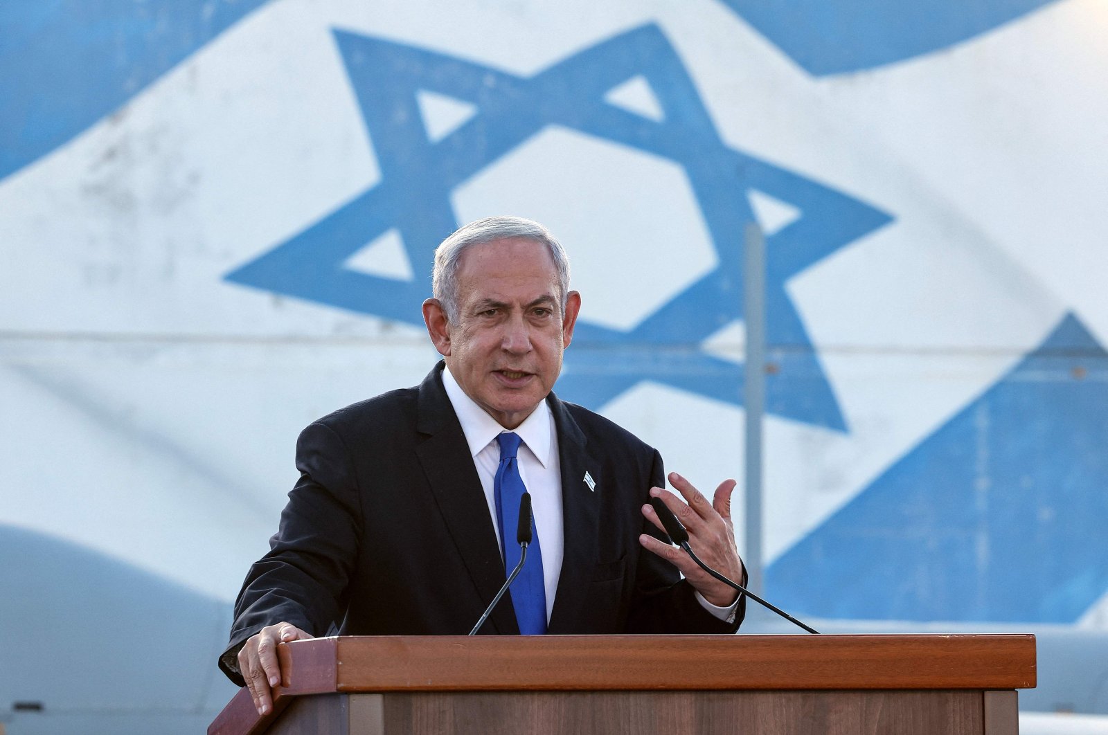 Israeli PM Benjamin Netanyahu speaks at a program in Rishon LeZion, Israel, July 5, 2023. (AFP Photo)