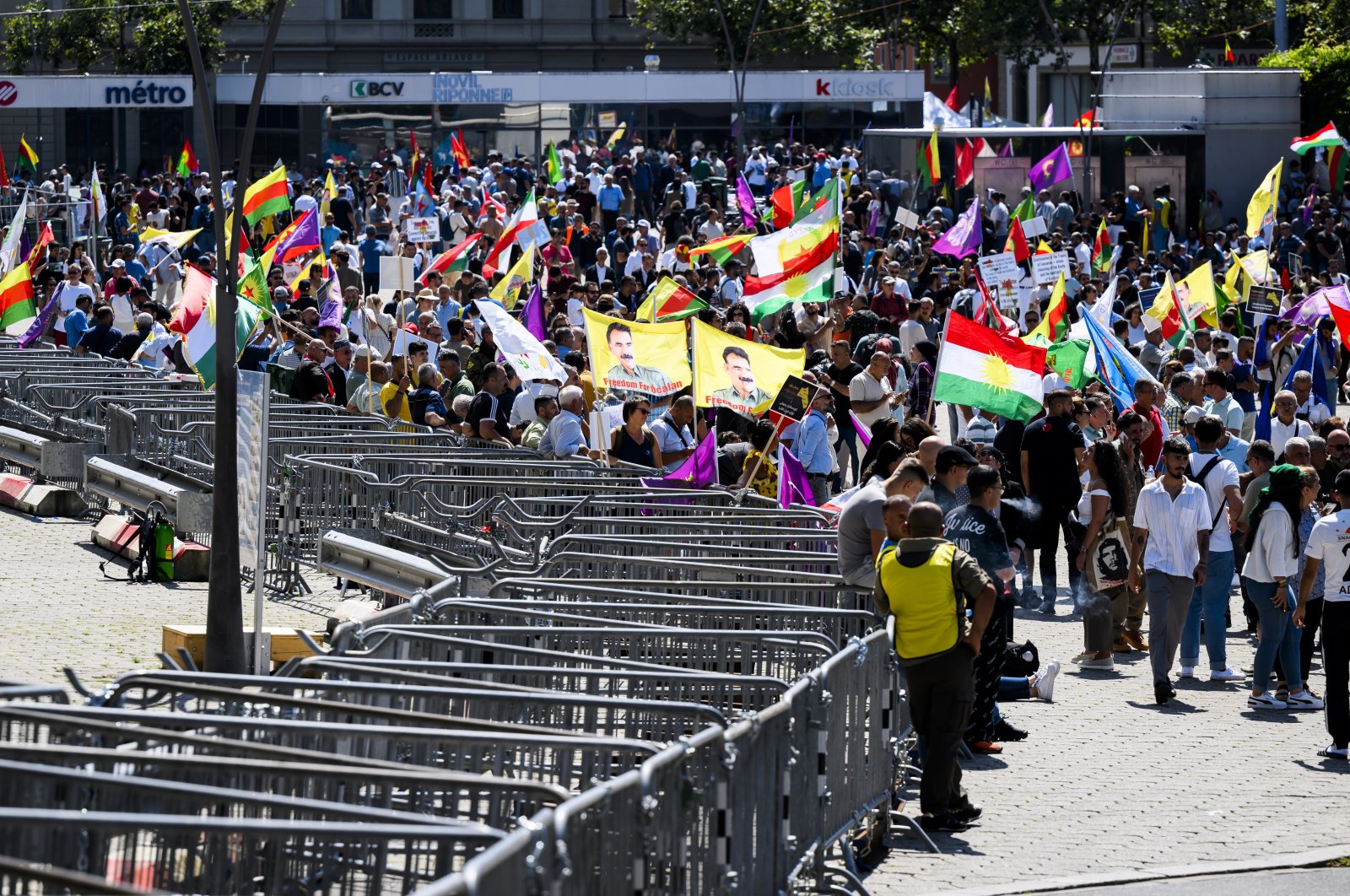 PKK terrorist sympathizers rally in Lausanne, Switzerland, July 22, 2023. (EPA Photo)
