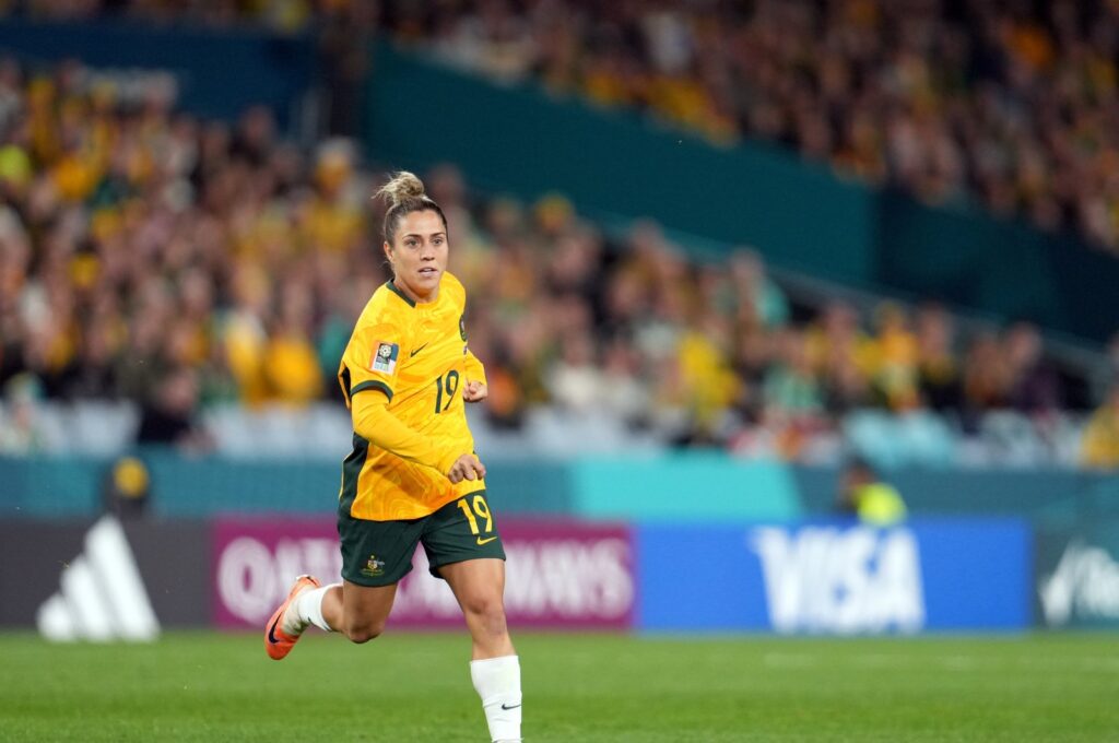 Australia's Katrina Gorry looks on during the FIFA Women's World Cup Australia and New Zealand 2023 Group B match between Australia and Ireland at Stadium Australia, Sydney, Australia, July 20, 2023. (Getty Images Photo)