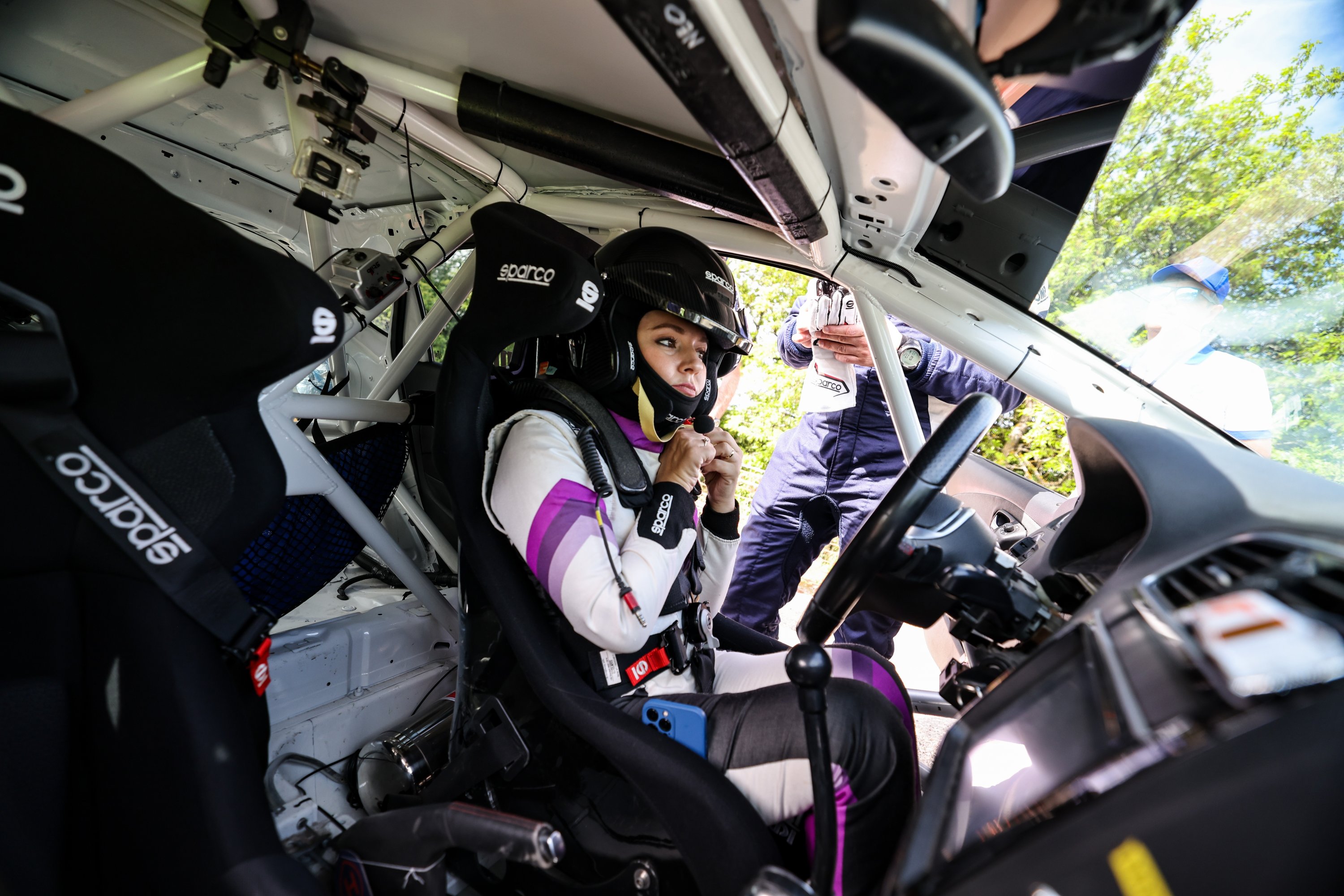 283974 Turkish special motorsports rider Kübra Denizci poses for a photo in a car, Bursa, Türkiye, July 23, 2023. (IHA Photo)
