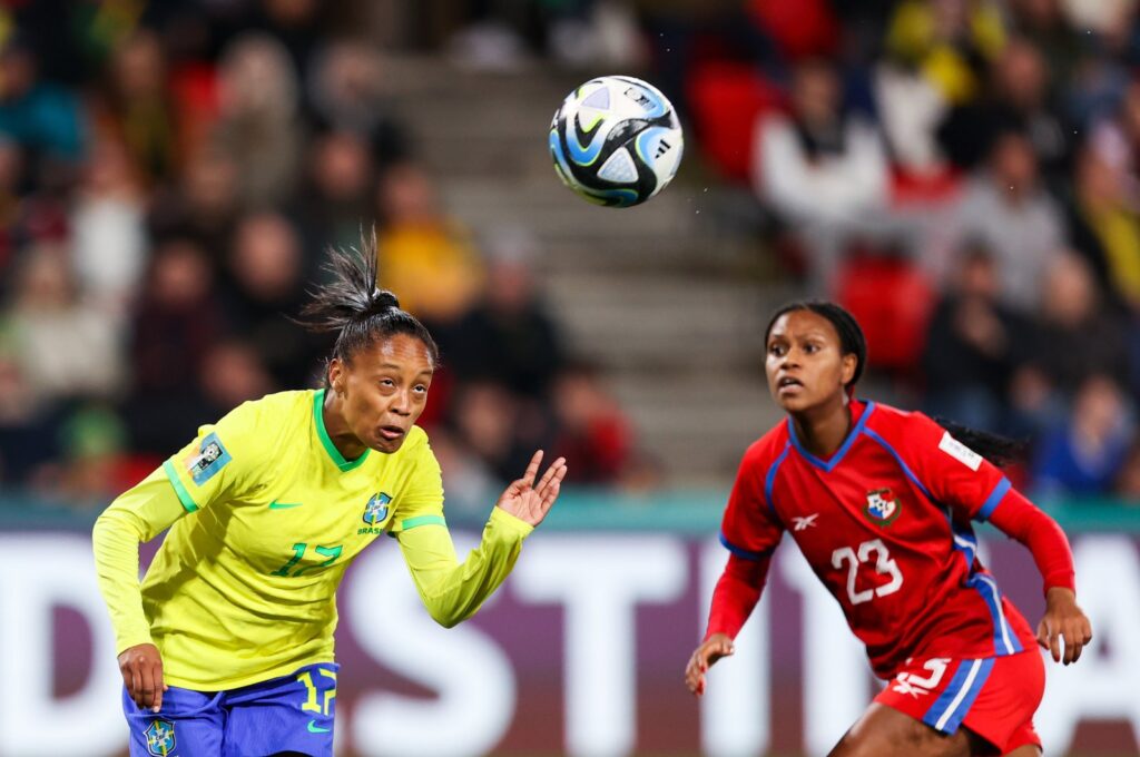 Brazil's Ary Borges scores the 4-0 goal during the FIFA Women's World Cup Group F match between against Panama, Adelaide, Australia, July 24, 2023. (EPA Photo)