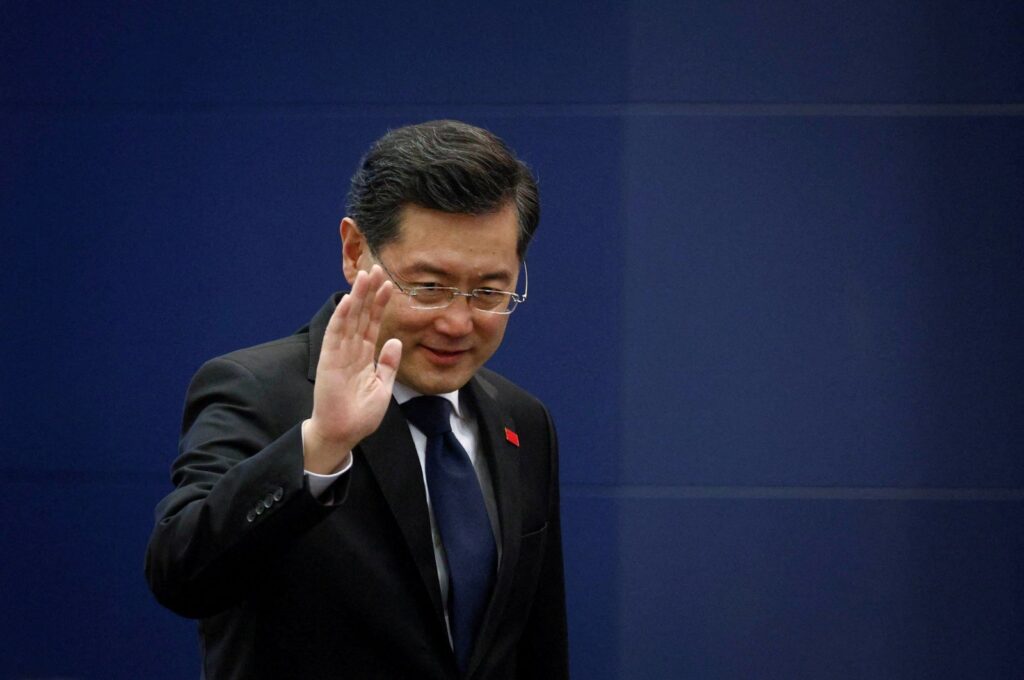 Chinese FM Qin Gang at a program in Beijing, China, Feb. 21, 2023. (Reuters Photo)