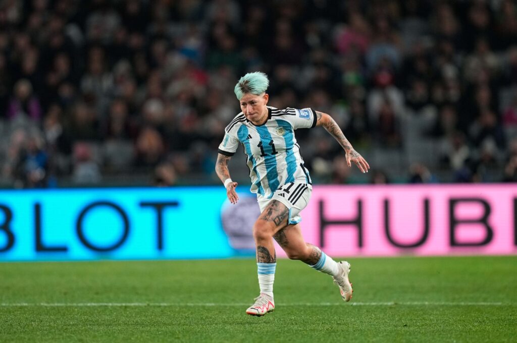 Argentina's Yamila Rodriguez looks on during the FIFA Women's World Cup Australia & New Zealand 2023 Group G match against Italy at Eden Park, Auckland, New Zealand, July 24, 2023. (Getty Images Photo)