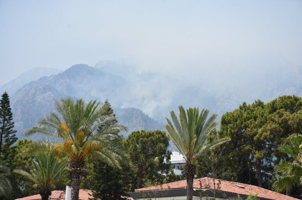 Aerial and ground response to the forest fire in Antalya's Kemer district continues for the fourth day, southern Türkiye, July 27, 2023. (AA Photo)