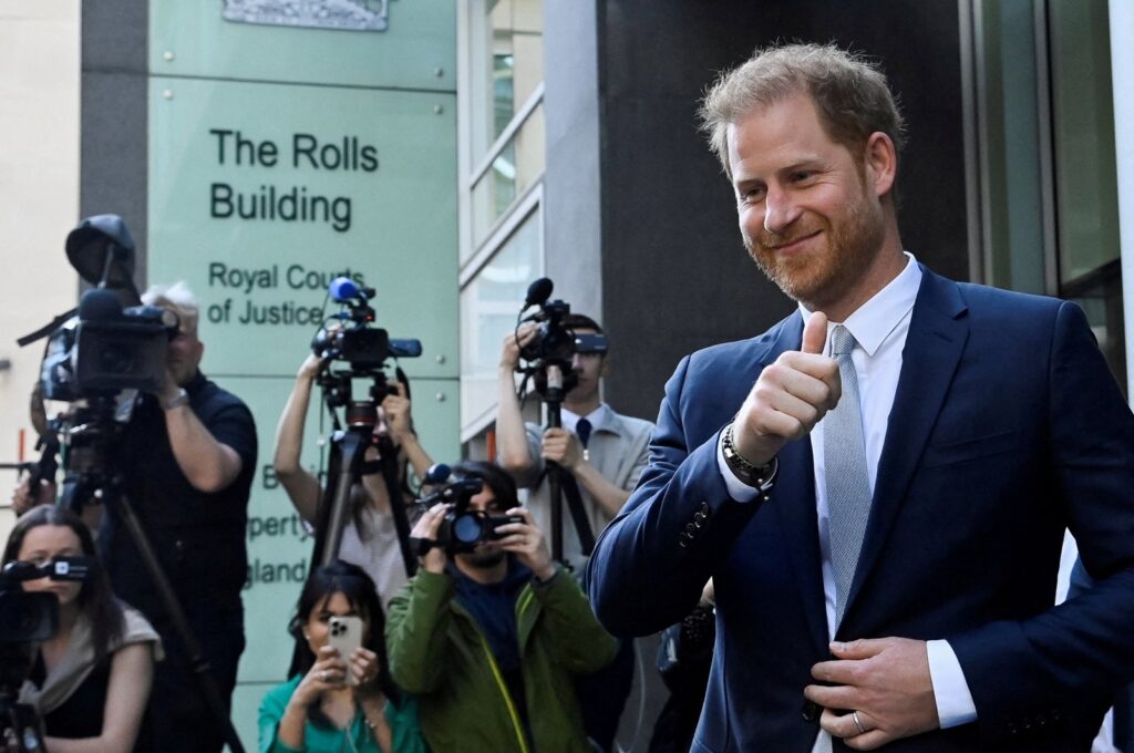 Britain's Prince Harry, Duke of Sussex, departs the Rolls Building of the High Court in London, U.K., June 7, 2023. (Reuters Photo)