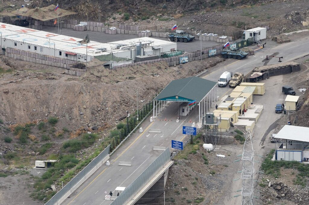 An Azerbaijani checkpoint at the entry of the Lachin corridor, Azerbaijan, July 30, 2023. (AFP Photo)