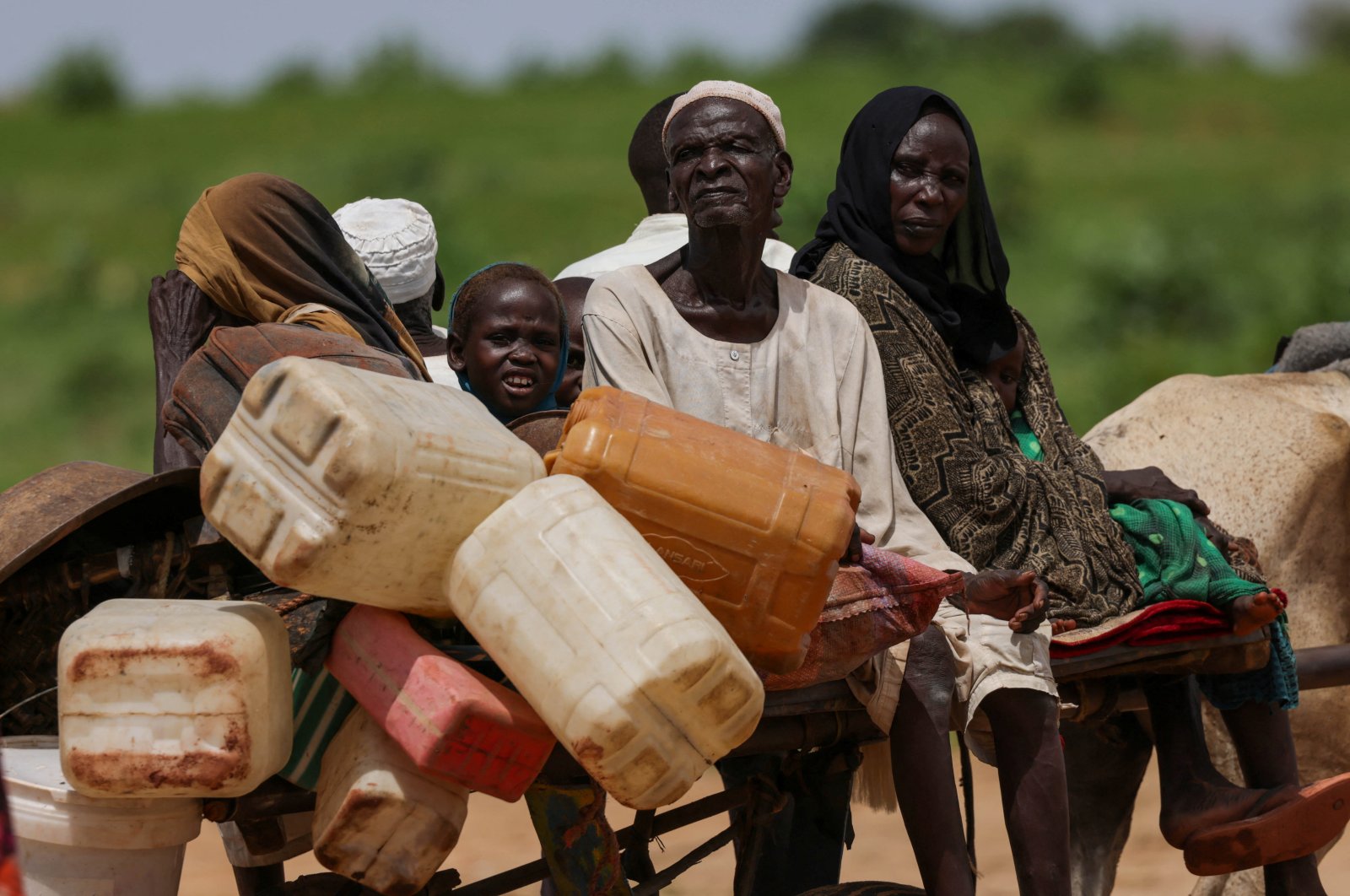 Sudanese refugees ride a cart near the Sudan-Chad border, Adre, Chad, Aug. 2, 2023. (Reuters Photo)