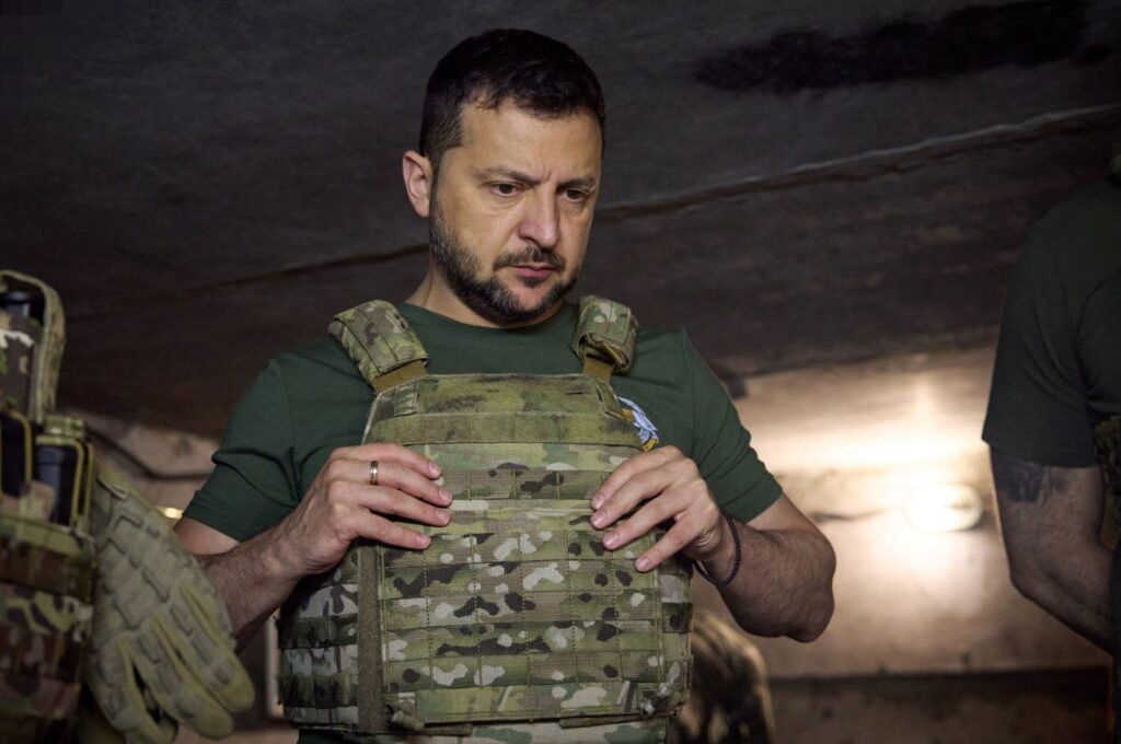 President Volodymyr Zelensky at an event near Bakhmut, Donetsk region, Ukraine, July 29, 2023. (AFP Photo)