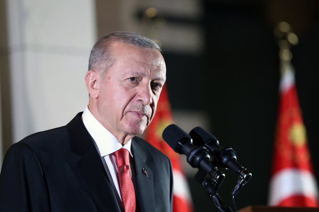 President Recep Tayyip Erdoğan speaks at the 14th Ambassadors Conference in Ankara, Aug. 8, 2023. (AA Photo)