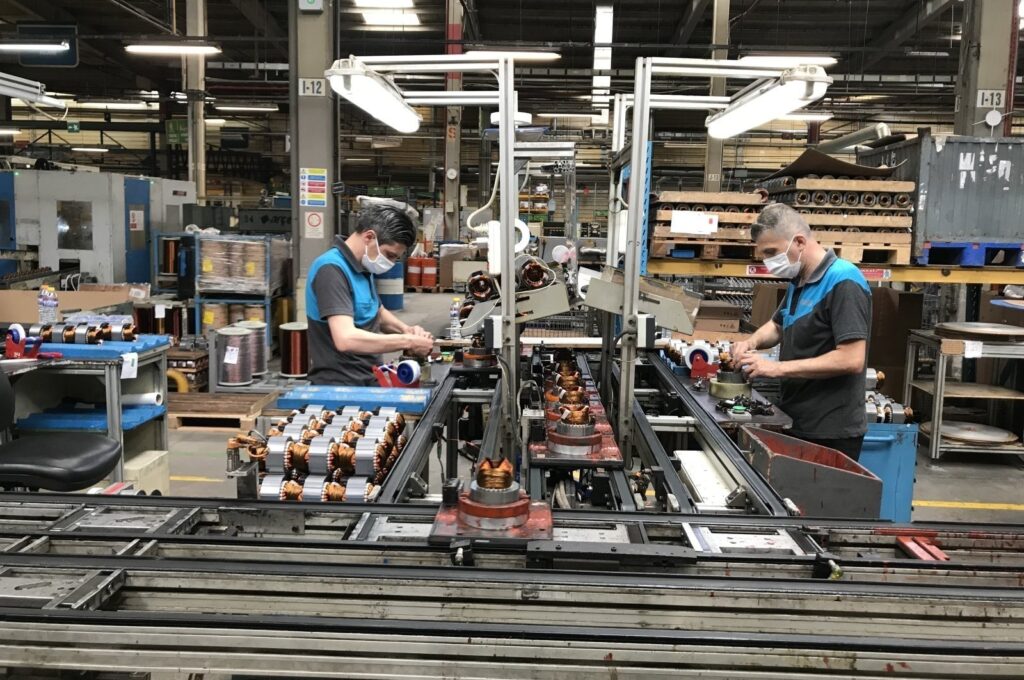 Workers prepare parts at an engine manufacturing factory in the capital Ankara, Türkiye, May 27, 2021. (AA Photo)