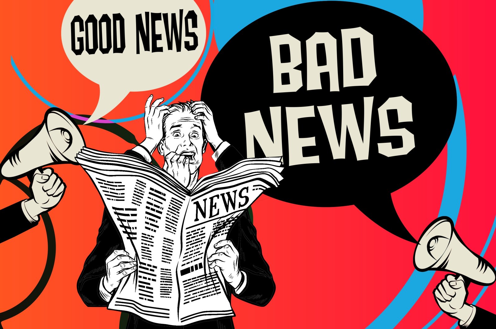 "The ongoing COVID-19 pandemic, the conflict between Russia and Ukraine, energy crises, inflation, the recent coup in Nigeria and countless other distressing events dominate the narrative. It's almost as though we cannot conclude the day without taking the daily dose of suffering and anguish." (Illustration by Büşra Öztürk)