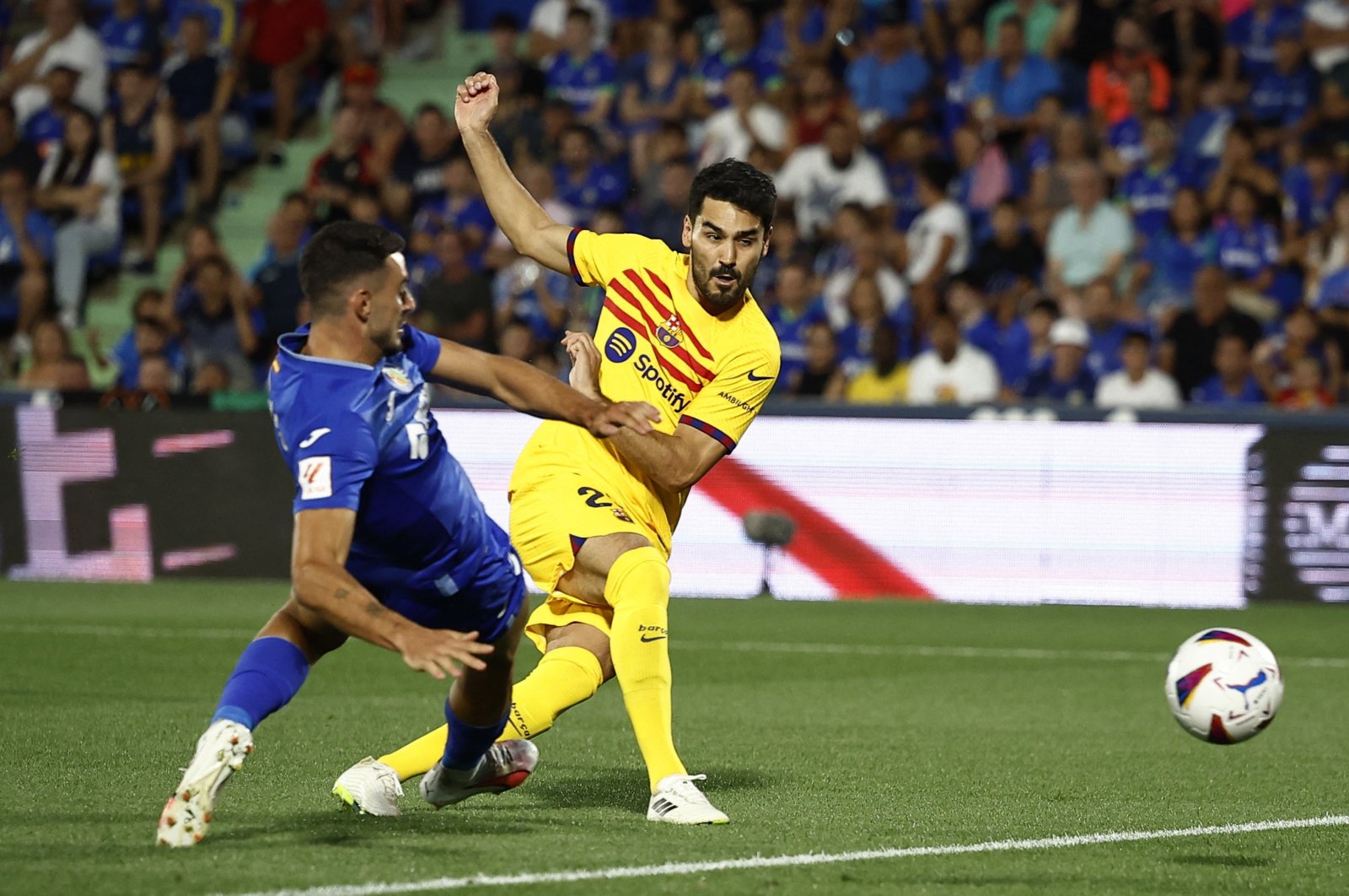 FC Barcelona's Ilkay Gundogan shoots at goal during the La Liga match against Getafe, Madrid, Spain, Aug. 13, 2023. (Reuters Photo)