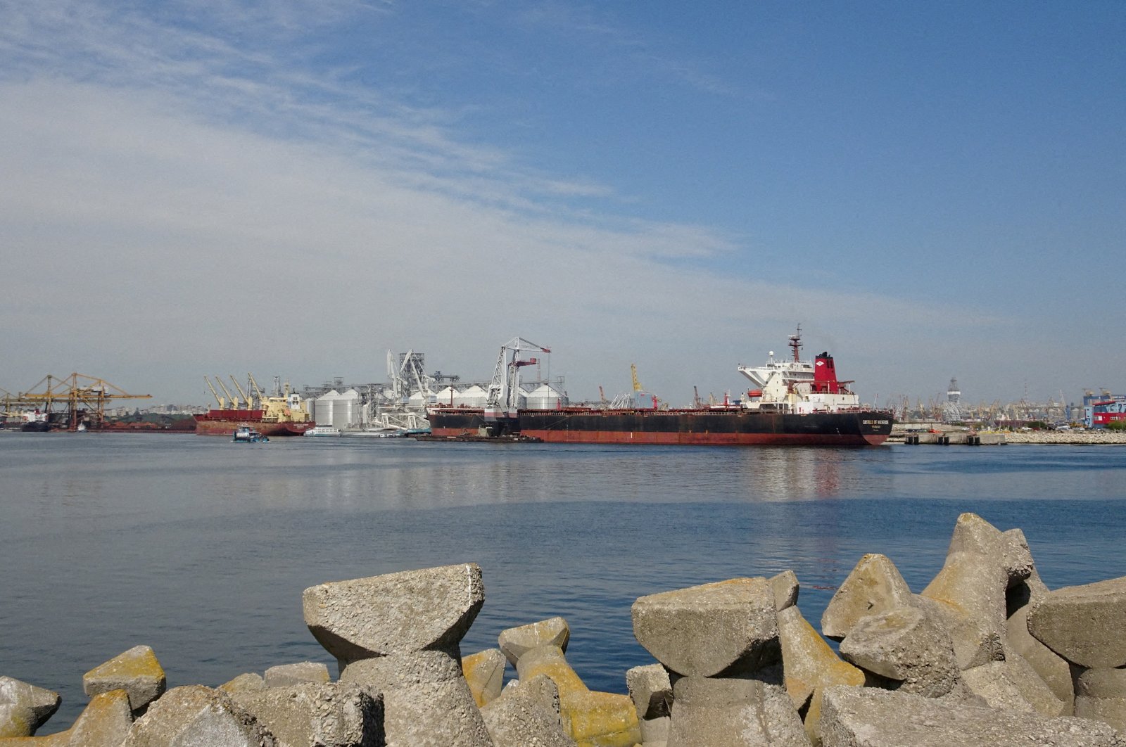 A view of a terminal with a grain silo in the Black Sea port of Constanta, Romania, May 11, 2022. (Reuters Photo)